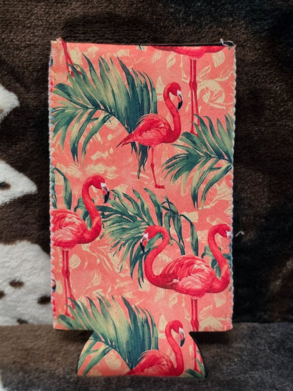 Flamingo Neoprene 12oz Slim Can Cooler Tall Beverage Koozie